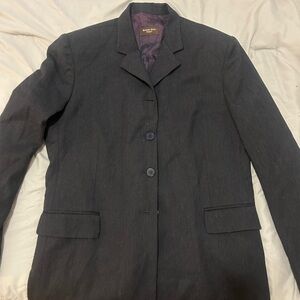 Massimo Dutti Black Wool Vintage Blazer Classic Tailoring